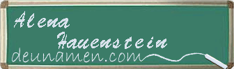 Alena Hauenstein Visitenkarte